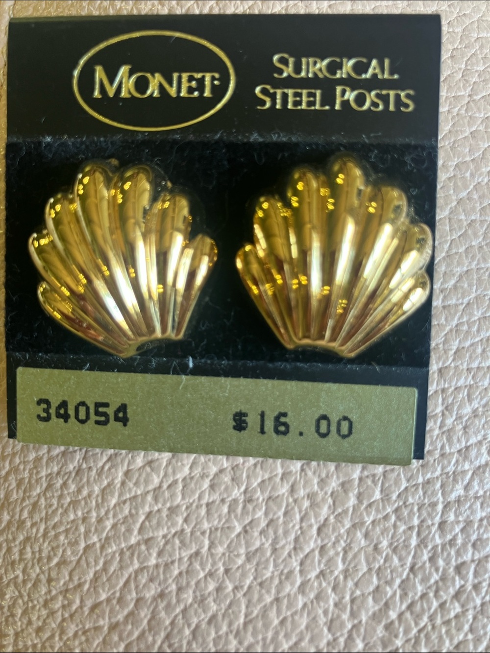 Monet Shiny Gold Shell Earrings MAKE AN OFFER!